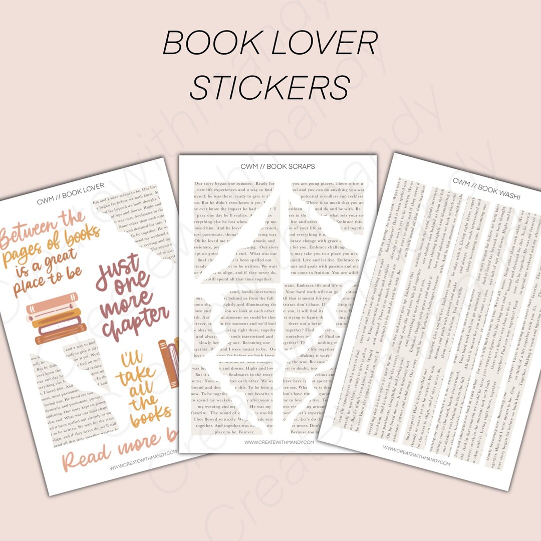 BOOK LOVER Sticker Sheets // Planner Stickers // Bookish - Etsy