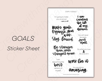 Foglio di adesivi GOALS // Adesivi per planner