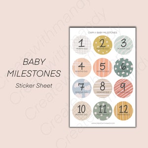 BABY MILESTONES Sticker Blatt // Baby Sticker für den Monat