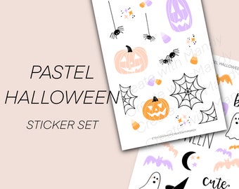 PASTEL HALLOWEEN Sticker Set // Halloween Stickers // Planner Stickers