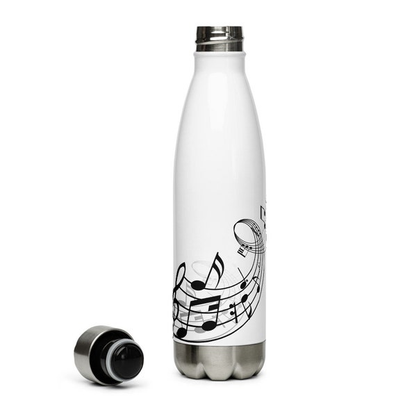 Music Note Stainless Steel Water Bottle | Etsy