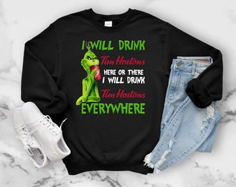Suéter Ginch de Tim Hortons (Beberé Tim Hortons, regalo de Tim Hortons, regalo de Grinch, regalo de café, amante del café)