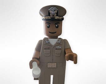 Personalized US Navy Officer Figurine:  8 or 11-Inch 3D Printed Naval Gift