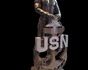 Navy Chief Statue: 16-Inch Hand-Painted Bronzed CPO Leadership Symbol