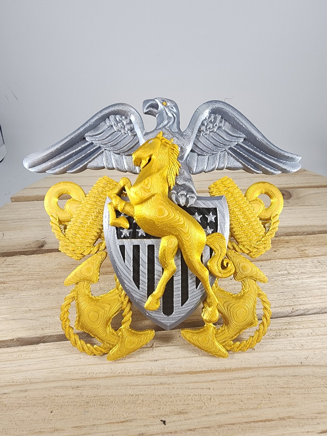 Navy Mustang Crest - Etsy