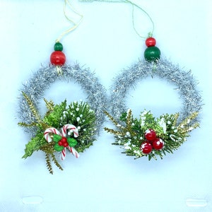 Handmade Unique Fancy Christmas wreath ornaments, Unique Christmas decorations,Mini  Beautiful Wreath Christmas ornaments