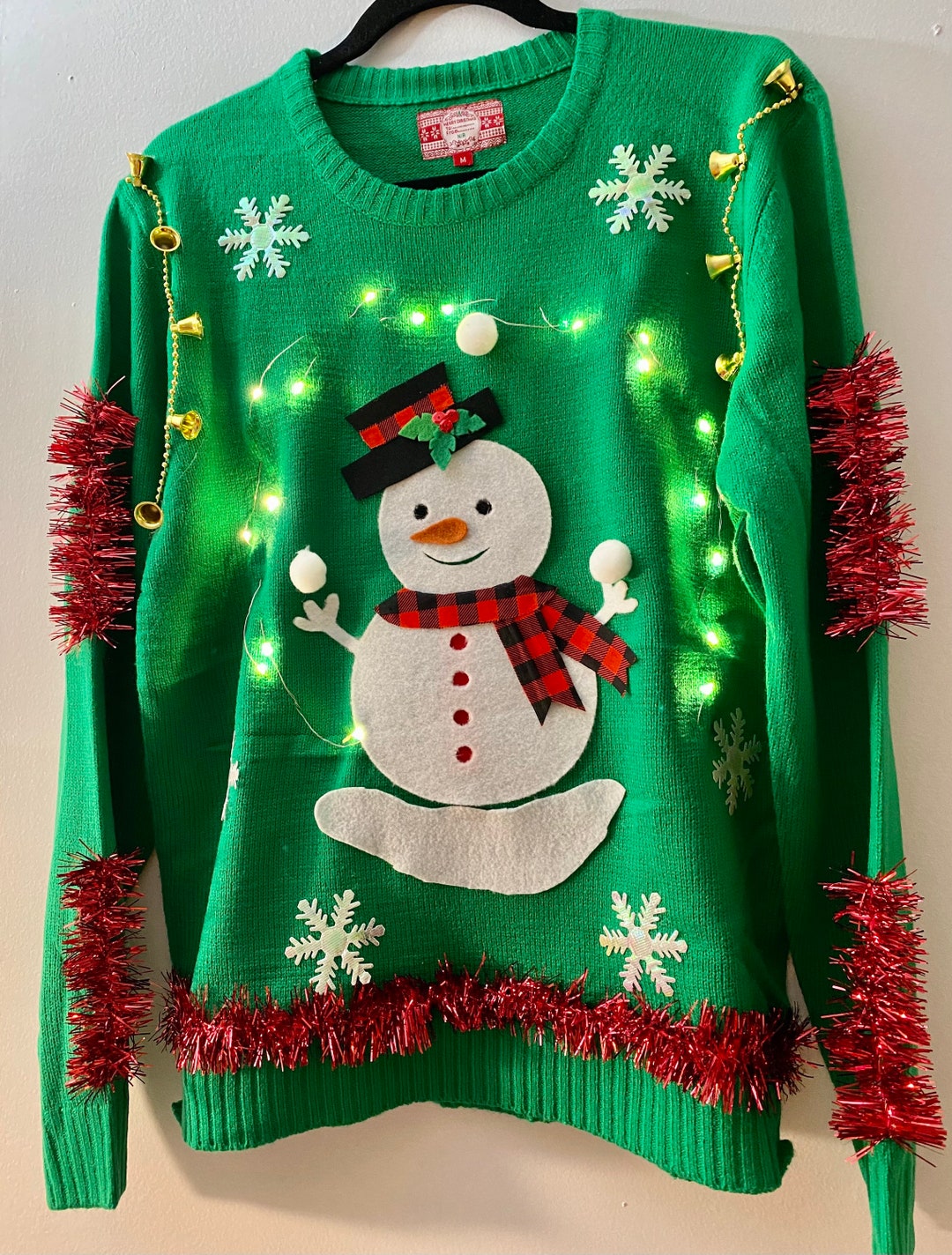 A Lights up Ugly Christmas Sweater Handmade Christmas - Etsy