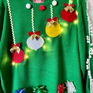 Lights Up Ugly Christmas Sweater: Handmade Tacky Holiday Sweater