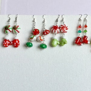 Christmas earrings ,Snowman earrings,one of a kind earring,mittens earrings,socks earrings,Christmas ball earrings