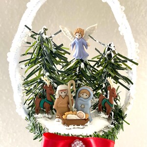 Unique handmade Christmas ornaments ,Nativity scenery ornaments . Nativity Decorative Figurine ornaments,winter scenery ornaments,
