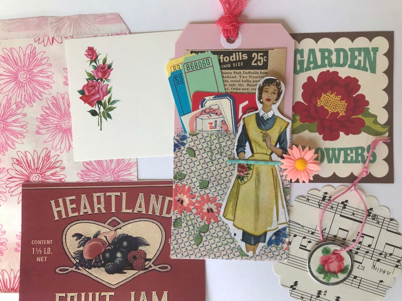 Vintage Housewife Garden Junk Journal Paper Pack Your choice Vintage Baking Cooking Garden Ephemera Scrapbook Junk Journal Ephemera Kit