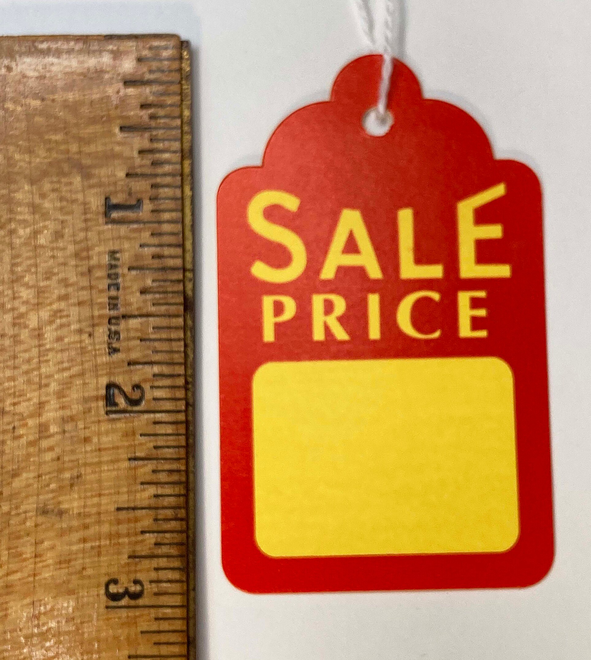 Red and Yellow Price Tags 3x1.75