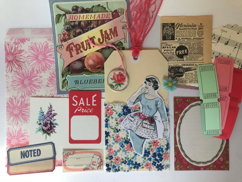 Vintage Housewife Garden Junk Journal Paper Pack Your choice Vintage Baking Cooking Garden Ephemera Scrapbook Junk Journal Ephemera Kit