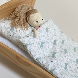 doll bedding - bunny bedding - doll pram bedding - ikea duktig doll bedding - doll cot bedding - bunny rabbit fabric - Easter gift