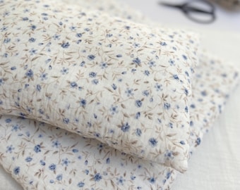 Muslin Doll Bedding Set – Blue Rose Floral, Fits IKEA Duktig