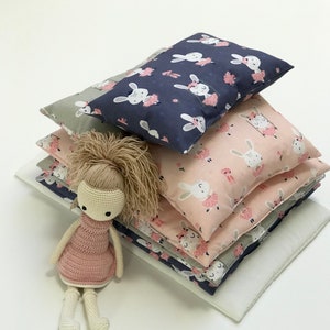 ikea duktig doll bedding, bunny bedding, doll pram quilt cot bedding, gift for granddaughter daughter niece, bunny rabbit fabric print