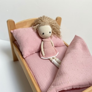 ikea Duktig Puppenbettwäsche - Puppenbettwäsche - Puppenbettwäsche -candy pink Musselin Puppenbettwäsche - Bettwäsche für Puppen - Puppenbettwäsche