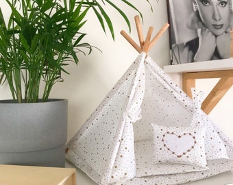 teepee tent  - small  teepee for pet - boho doll tent - mini camping tent - camping play set - dollhouse - teepee for doll - pet tent