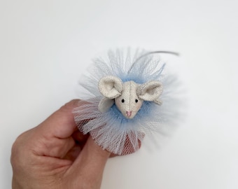 Handmade Linen Miniature Mouse Doll – Ballerina Gift Set