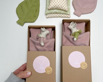 Handmade Linen Mouse – Stuffed Toy with Bedding, Eco-Friendly Keepsake
