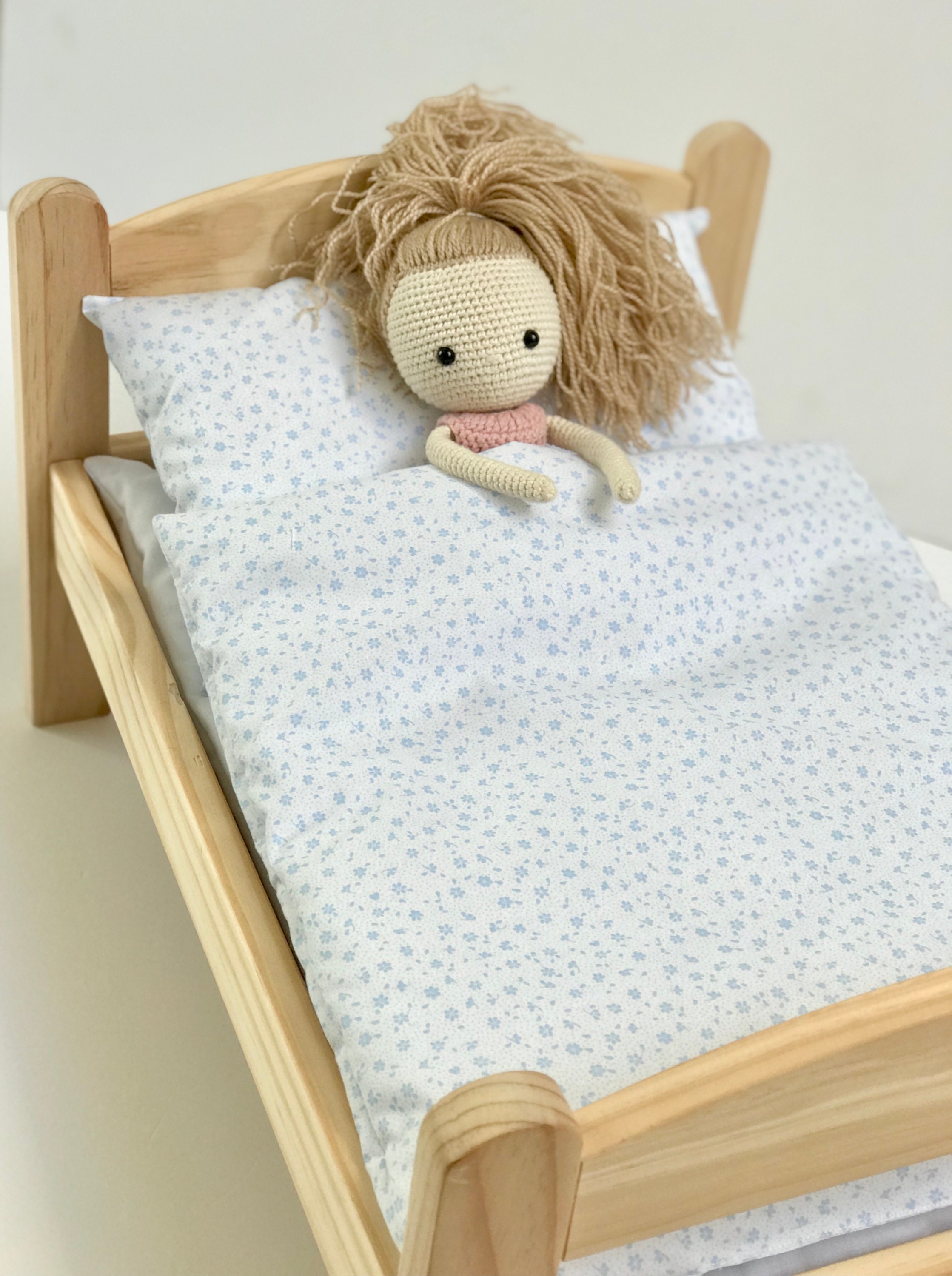 DUKTIG Lit poupée+linge de lit, pin, multicolore - IKEA