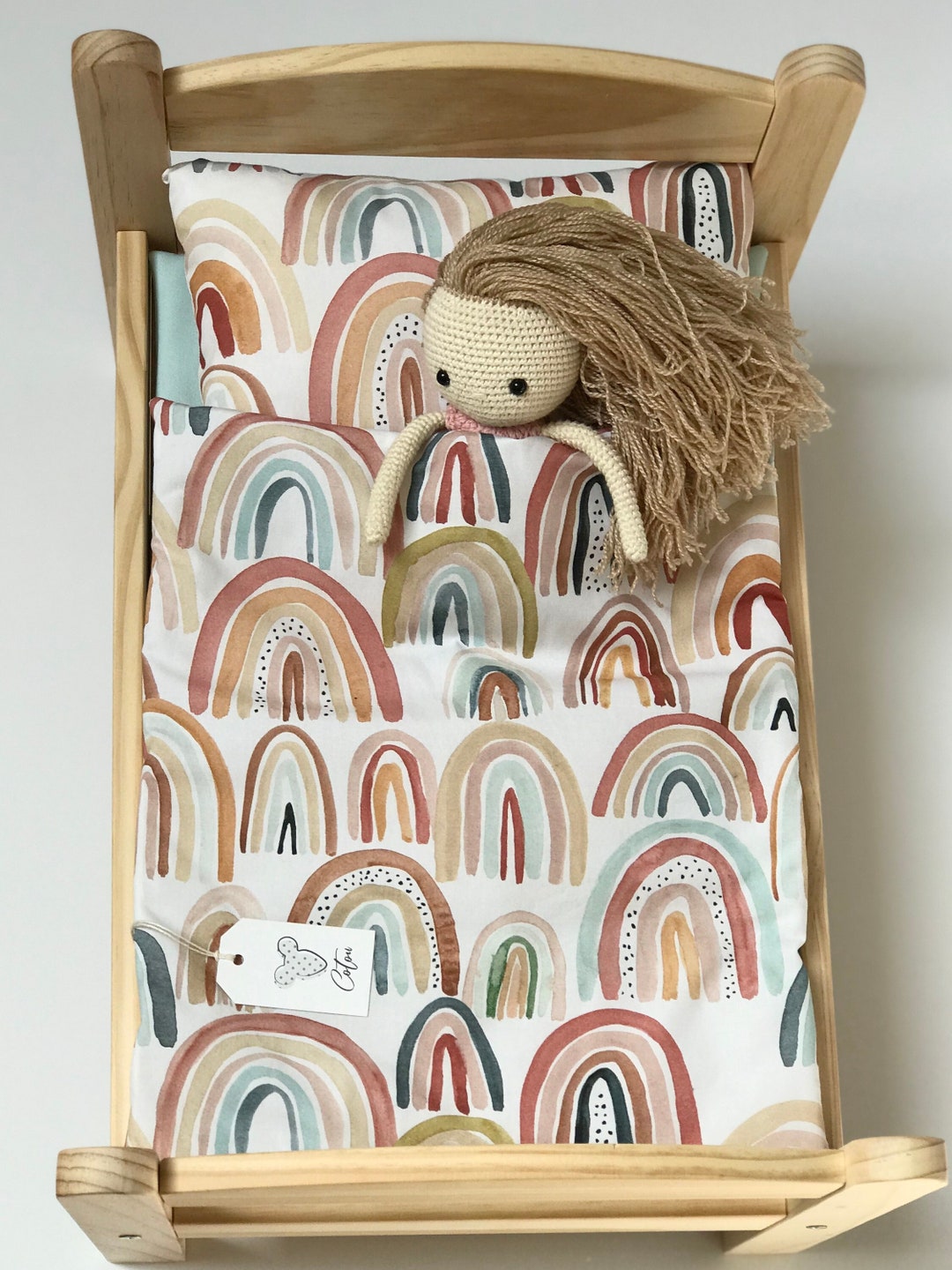 Ikea Duktig Doll Bedding, Doll House Bedding, Doll Pram, Rainbow