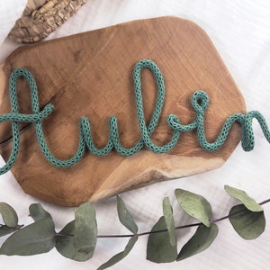 Knitting first name, personalized first name, wire first name, child's room decoration