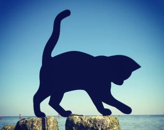 Katze Silhouette Gartenskulpturen Metall Kunst