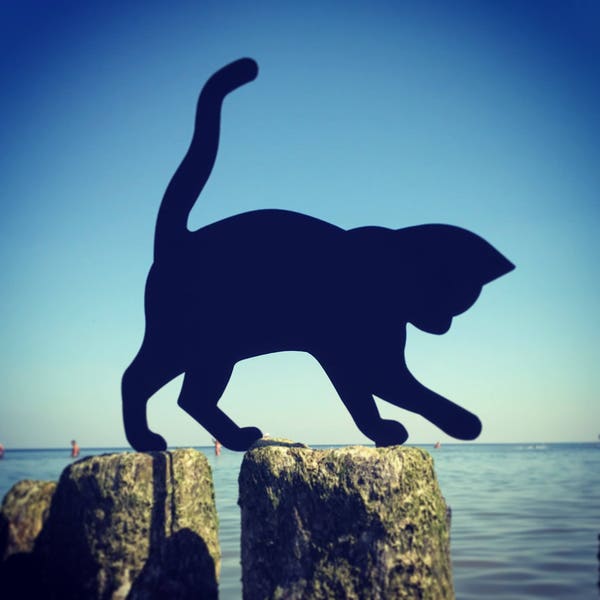 Katze Silhouette Gartenskulpturen Metall Kunst