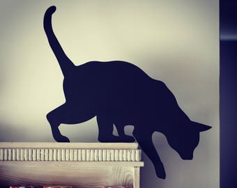 Schwarze Katze „Tola“ - Metallfigur für den Gartenzaun - Dekostecker