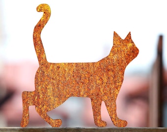 Rusty Cat Lump  - Garden Outdoor Ornament for Cat Lover