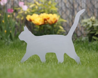 Rusty Lolek Garden Cat Outdoor Ornament for Cat Lovers Metal Art