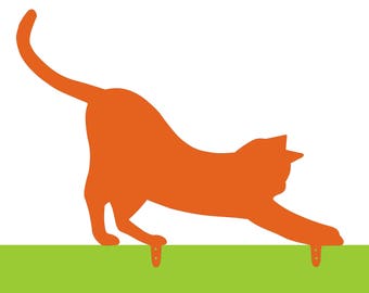Rusty Metal Cat Garden Ornament: Outdoor Sculpture, Yard Art