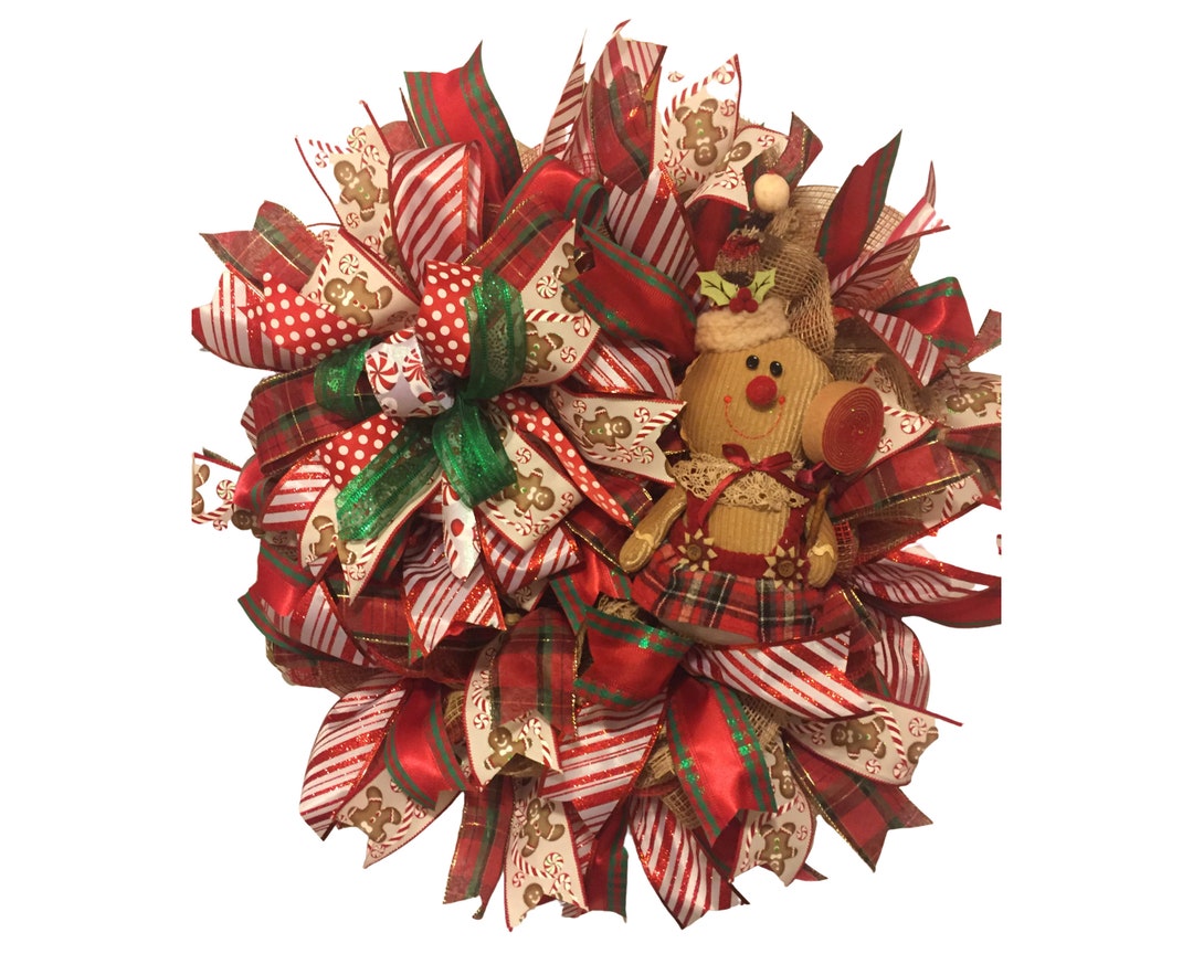 Christmas Gingerbread Wreath, Front Door Holiday Decor - Etsy