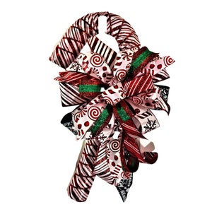 Christmas candy cane door hanger, front door whimsical holiday decor
