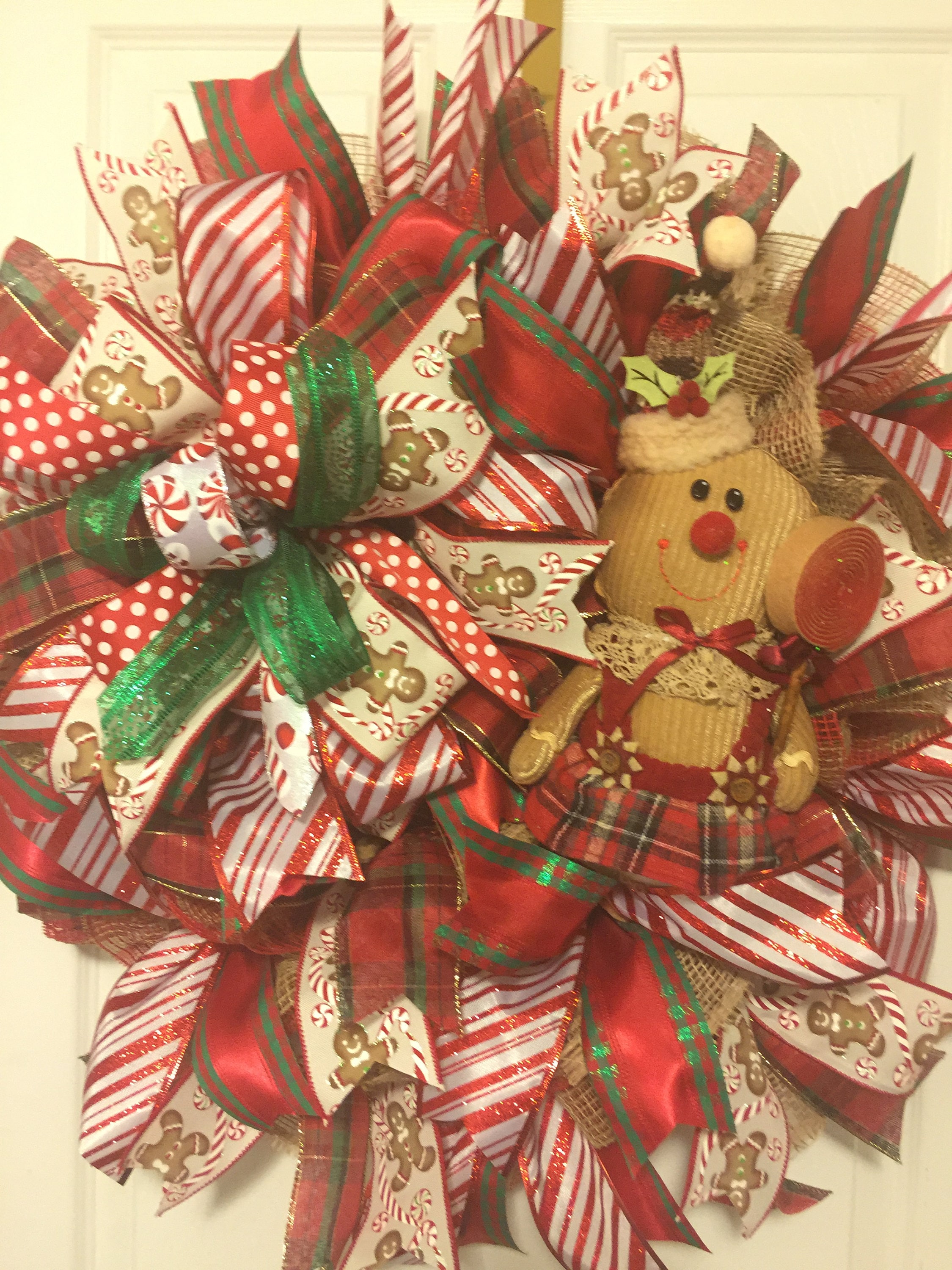 Christmas Gingerbread Wreath, Front Door Holiday Decor - Etsy