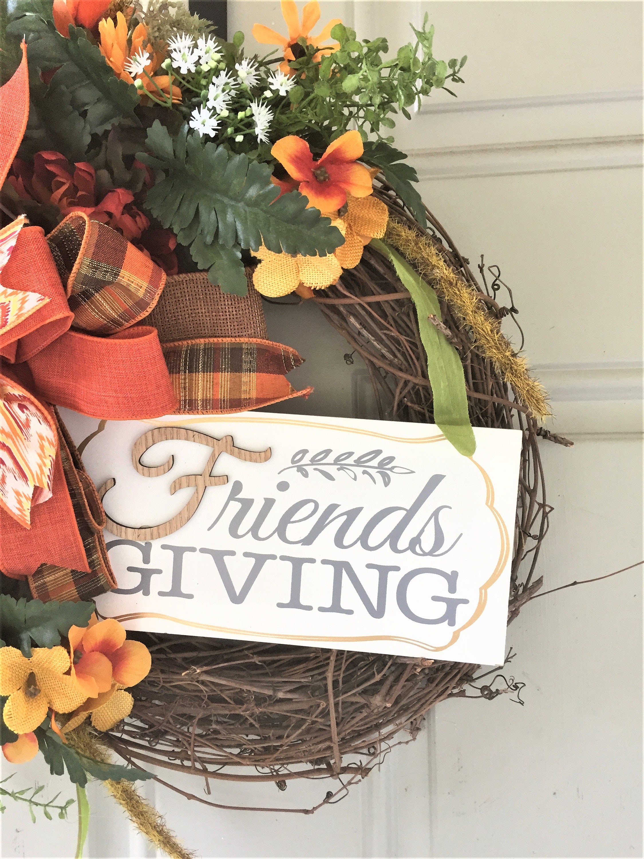 Fall Welcome Grapevine Wreath, Front Door Autumn Decor - Etsy