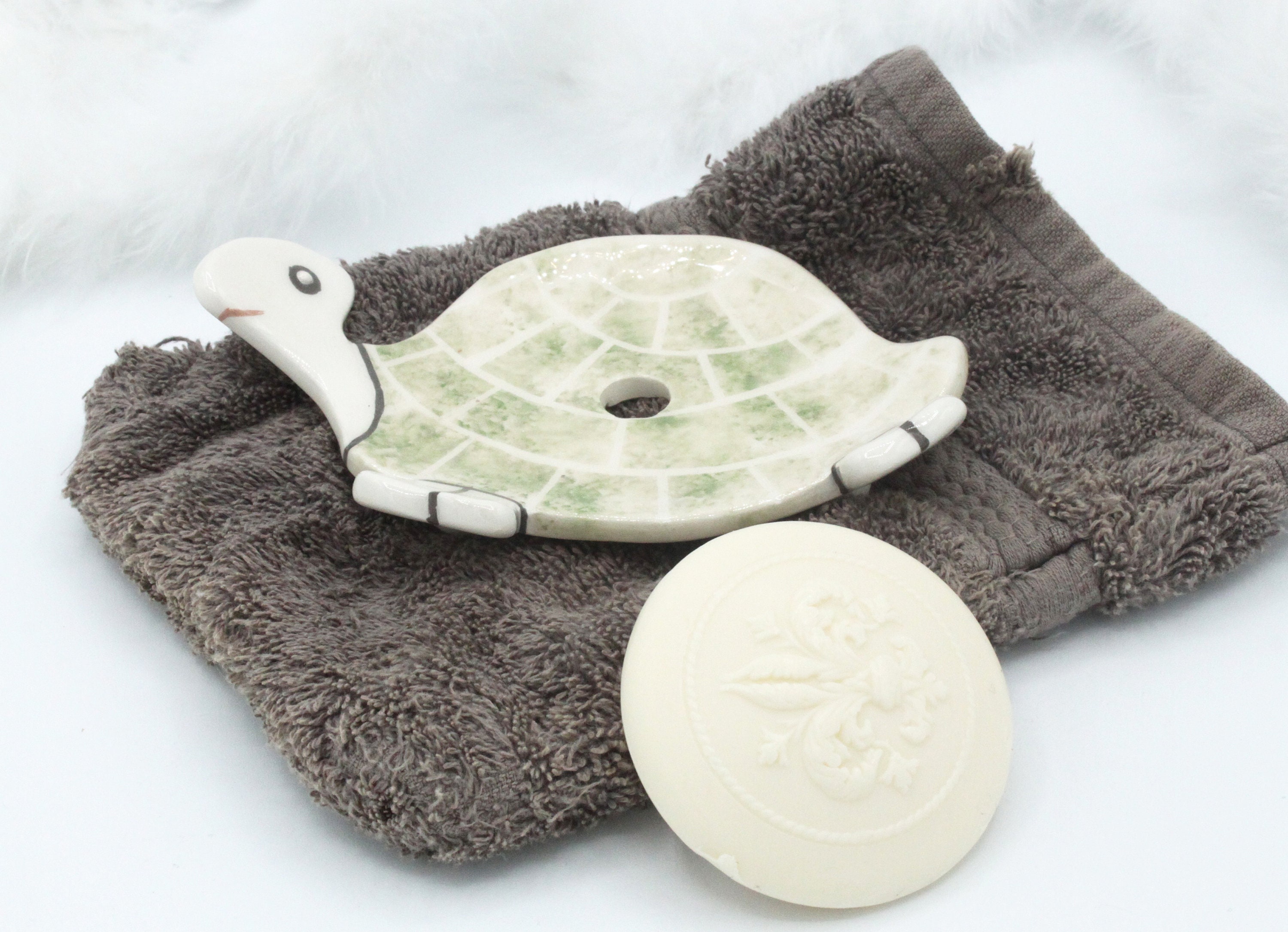 Porte-Savon Tortue en Céramique Artisanale