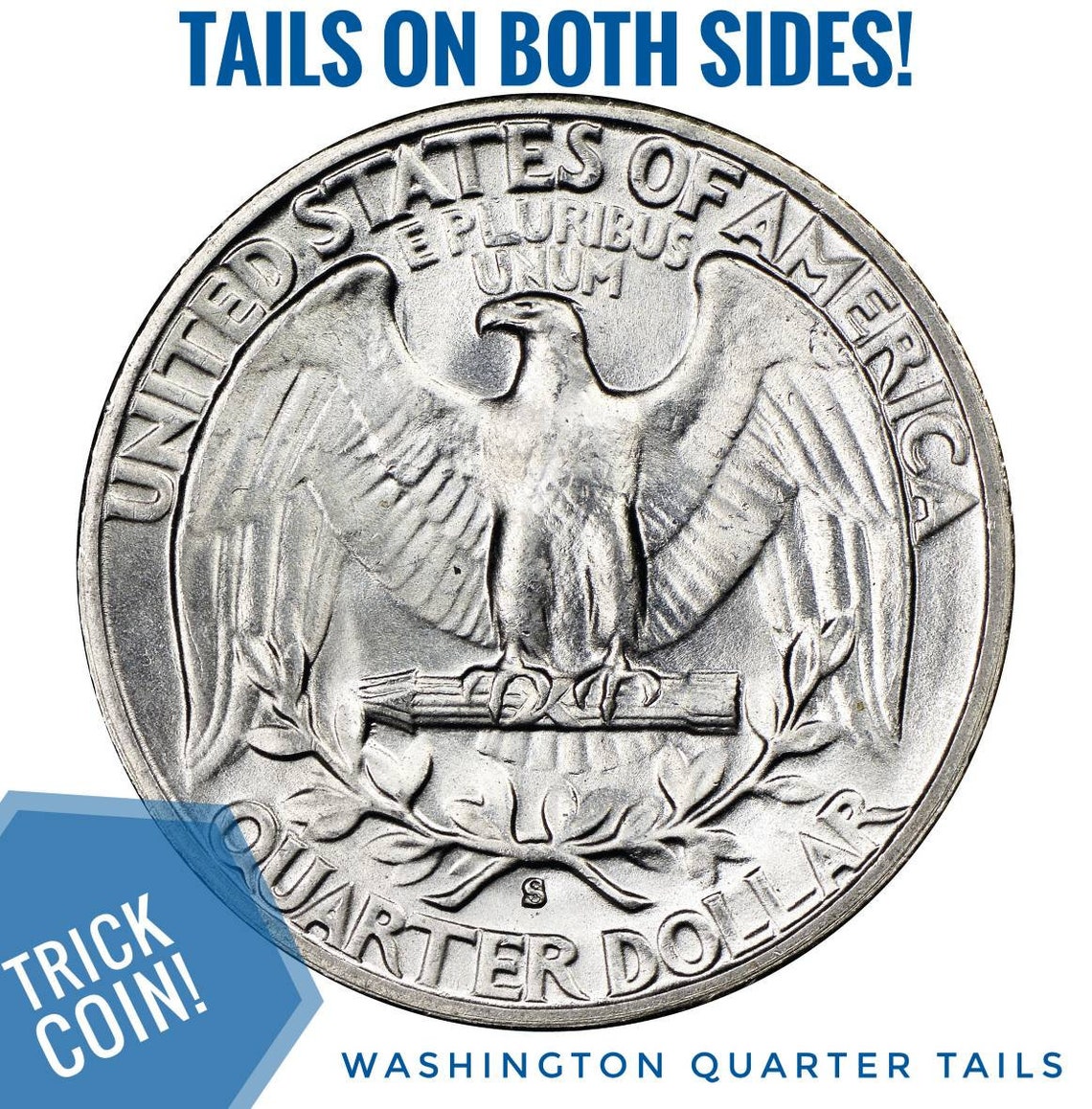 Two Sided Tails Trick Coin 1932 Quarter Two Face Tails on Both Sides
