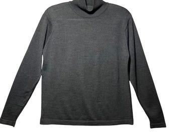 Classiques Entier Gray 100% Extrafine Merino Wool Turtleneck Sweater L Vintage