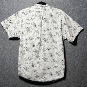 Vintage Gramicci Short Sleeve Button Up Shirt Southwestern White Horse Print M image 7