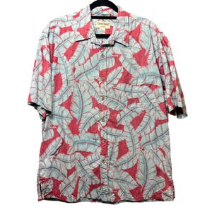 Cooke Street Honolulu Hawaiian Shirt Tropical Leaf Print Button Up XL
