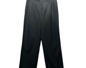 Vintage Giorgio Sant'Angelo Wool Trousers Sz 14 Black Pleated Pants Yugoslavia