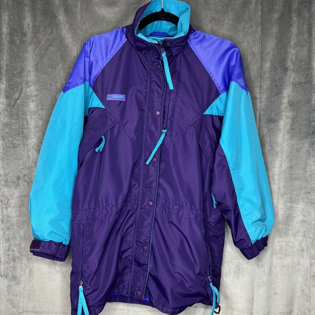 Vintage Columbia Jacket Womens Small Purple Teal Color Block 90s