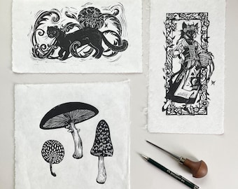 Mini prints no.2 - small linocuts <3 * Multiples discount *