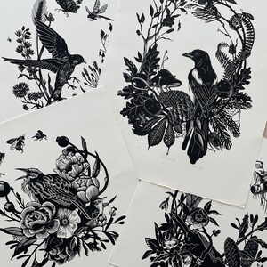 Rite of Fall - Original Handcarved Linocut Print, Limited Edition ...