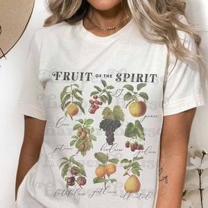 Fruit of the Spirit Shirt Christian Clothing Cottagecore Shirt Bible Verse Shirt Vintage Tshirt Botanical Shirt Jesus Shirt Mom Gift Ideas