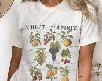 Fruit of the Spirit Shirt Christian Clothing Cottagecore Shirt Bible Verse Shirt Vintage Tshirt Botanical Shirt Jesus Shirt Mom Gift Ideas