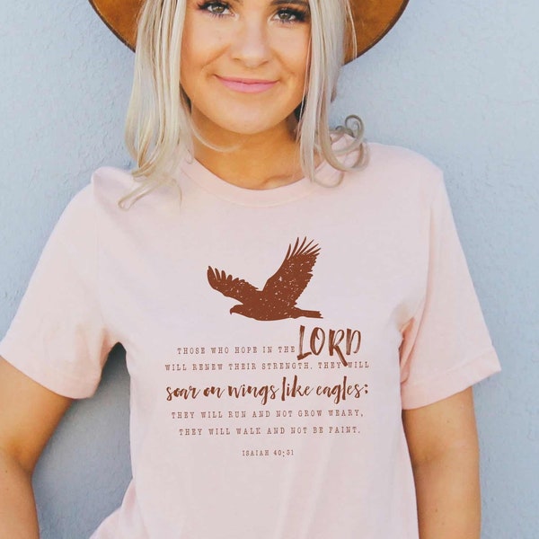 Isaiah 40 31 Eagle Shirt Bible Verse Unisex Tshirt for Men and Women Christian Gifts for Believers and Church Pastor