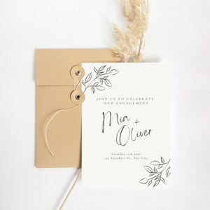 Elegant Engagement Party Invitation - Fully Customizable Digital Download